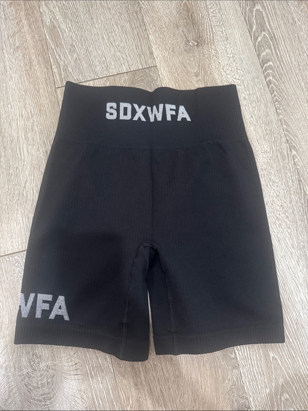 White Fox Boutique X Sarah’s Day Black High-Rise Logo Bike Shorts